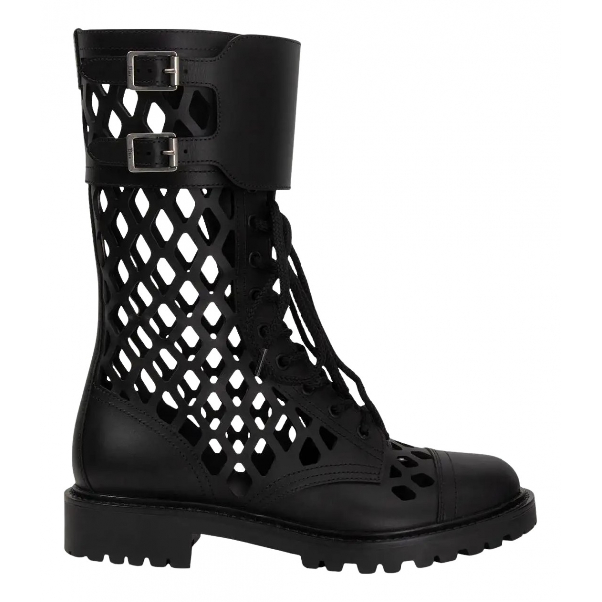 Leather ankle boots Dior Black size 38 
