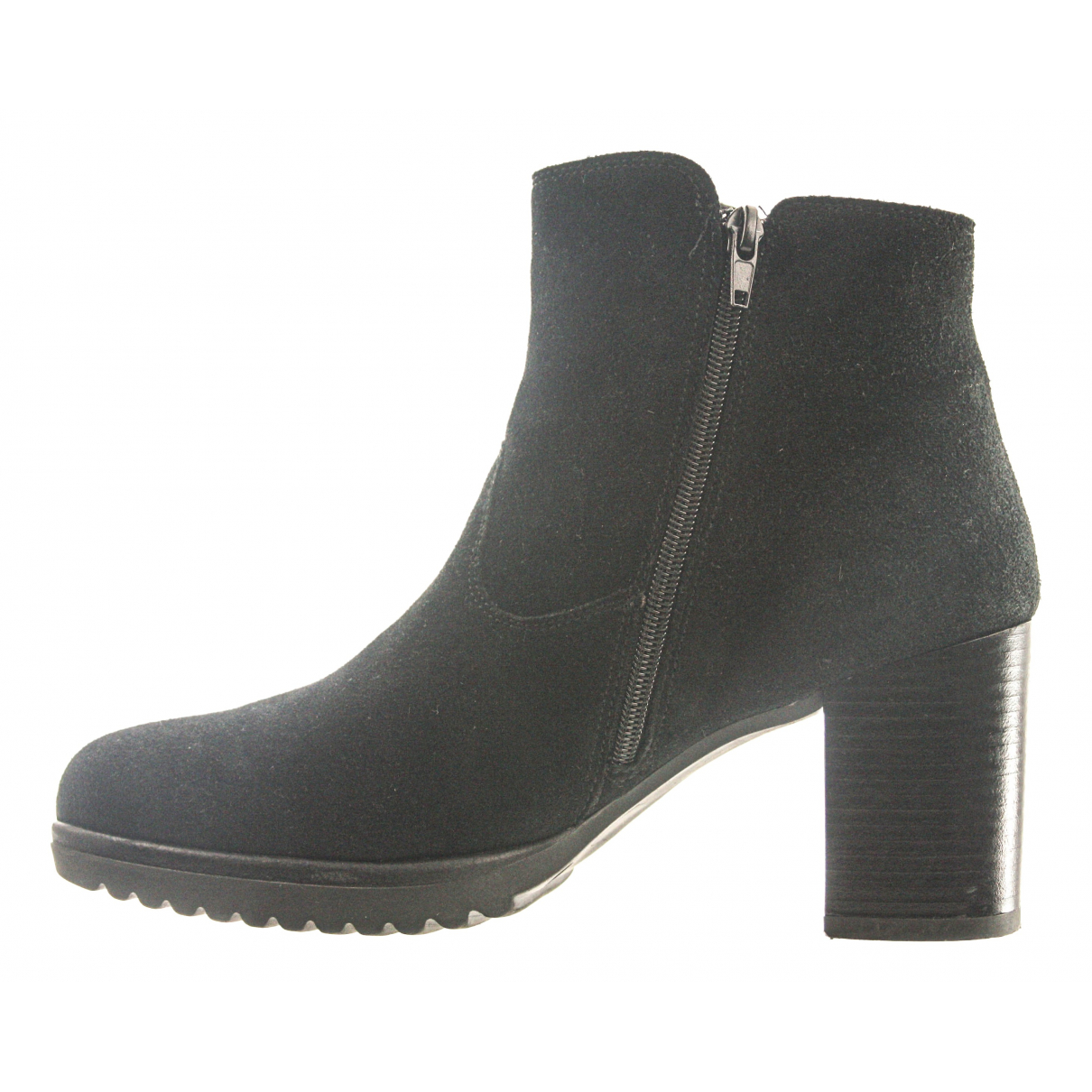 round toe black suede booties