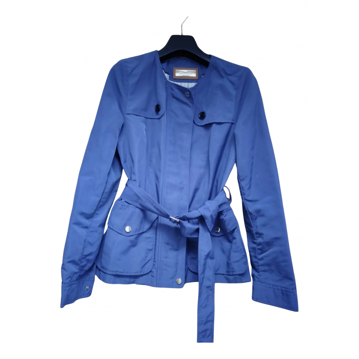 massimo dutti trench coat blue