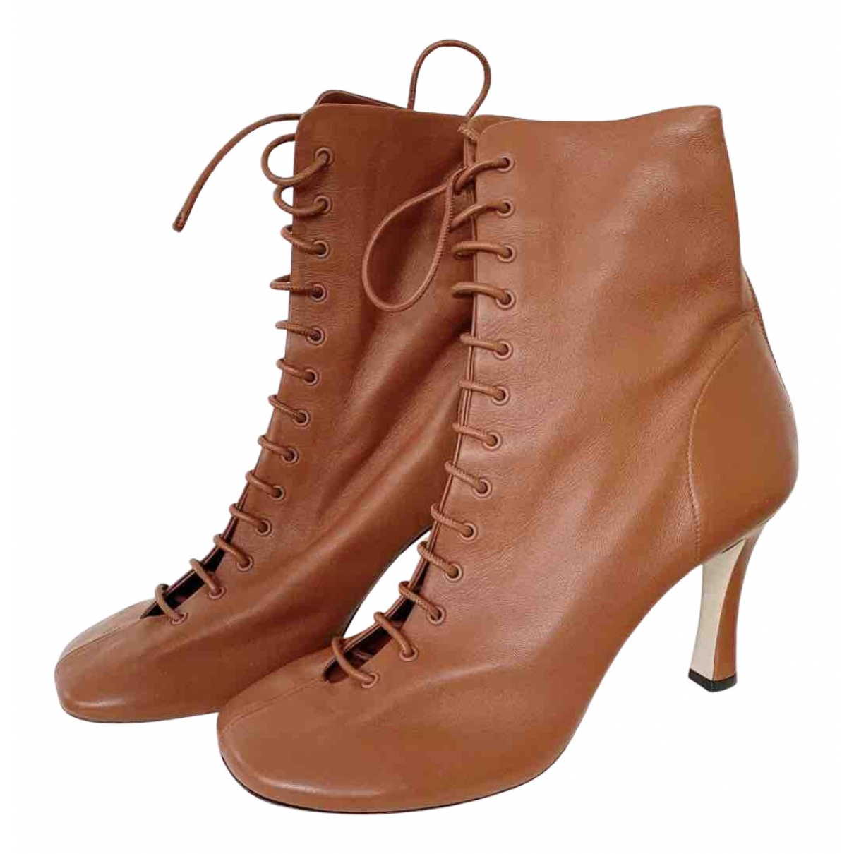 leather lace booties