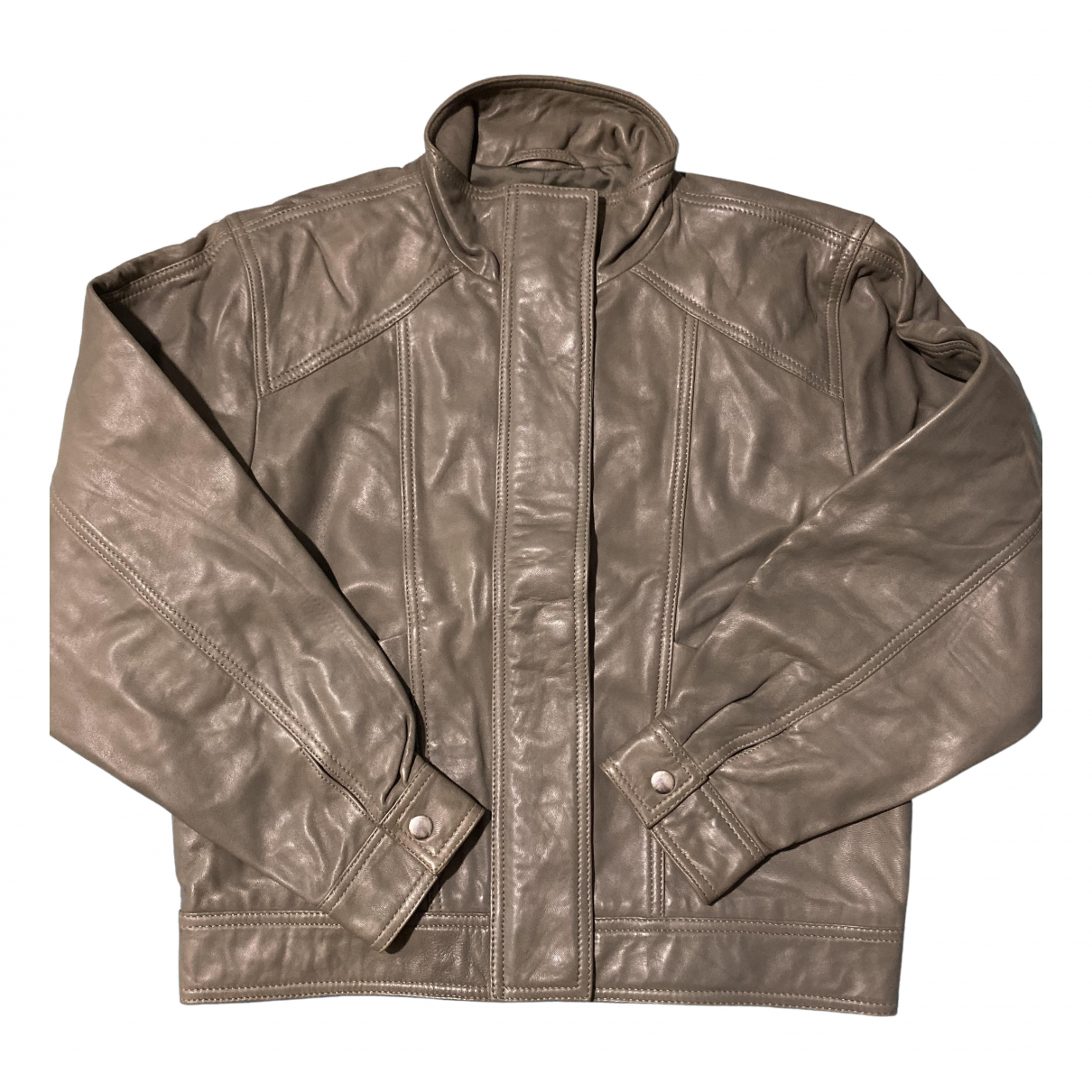 Leather jacket Topshop Grey size 4 US 