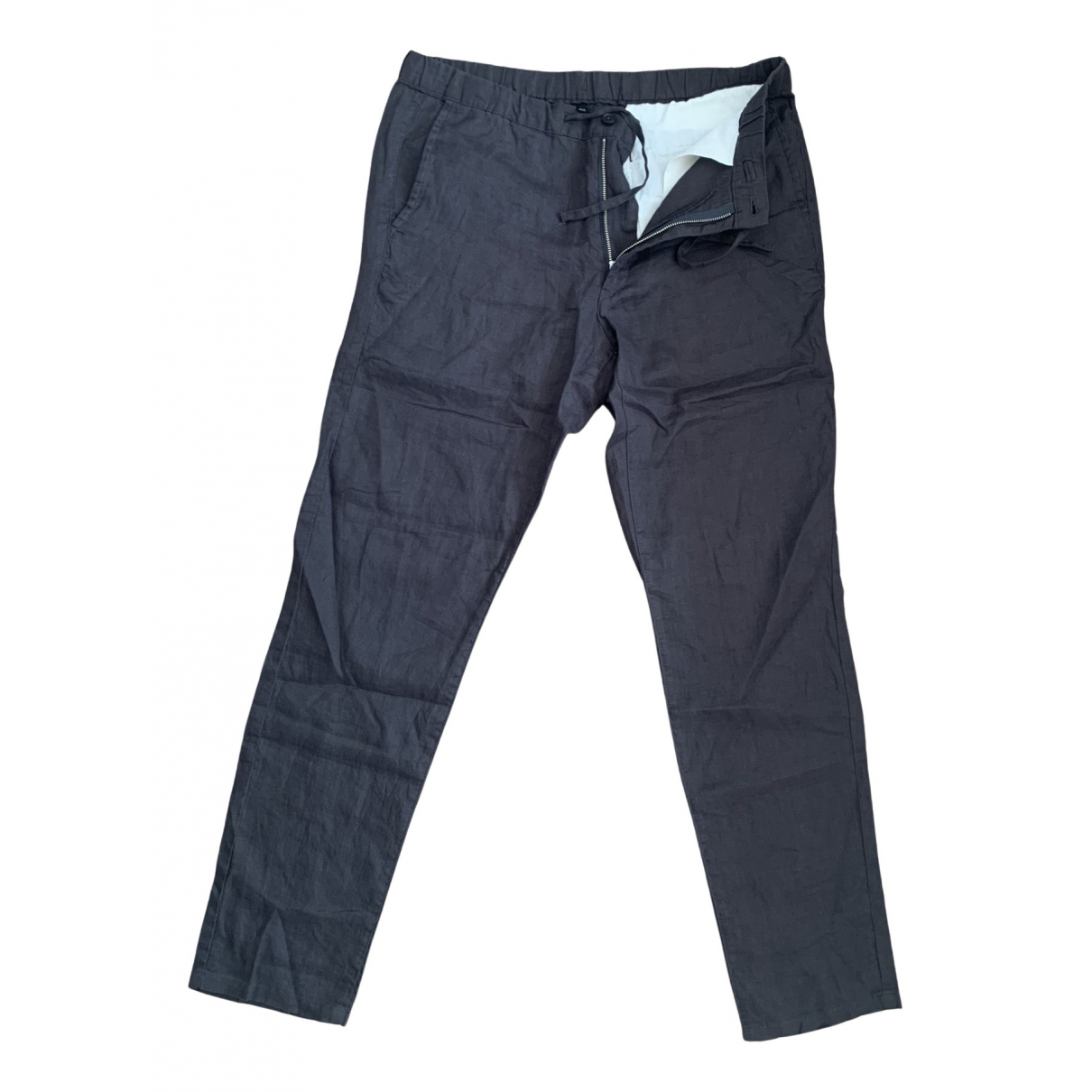 Linen trousers MUJI Grey size M International in Linen - 24476432