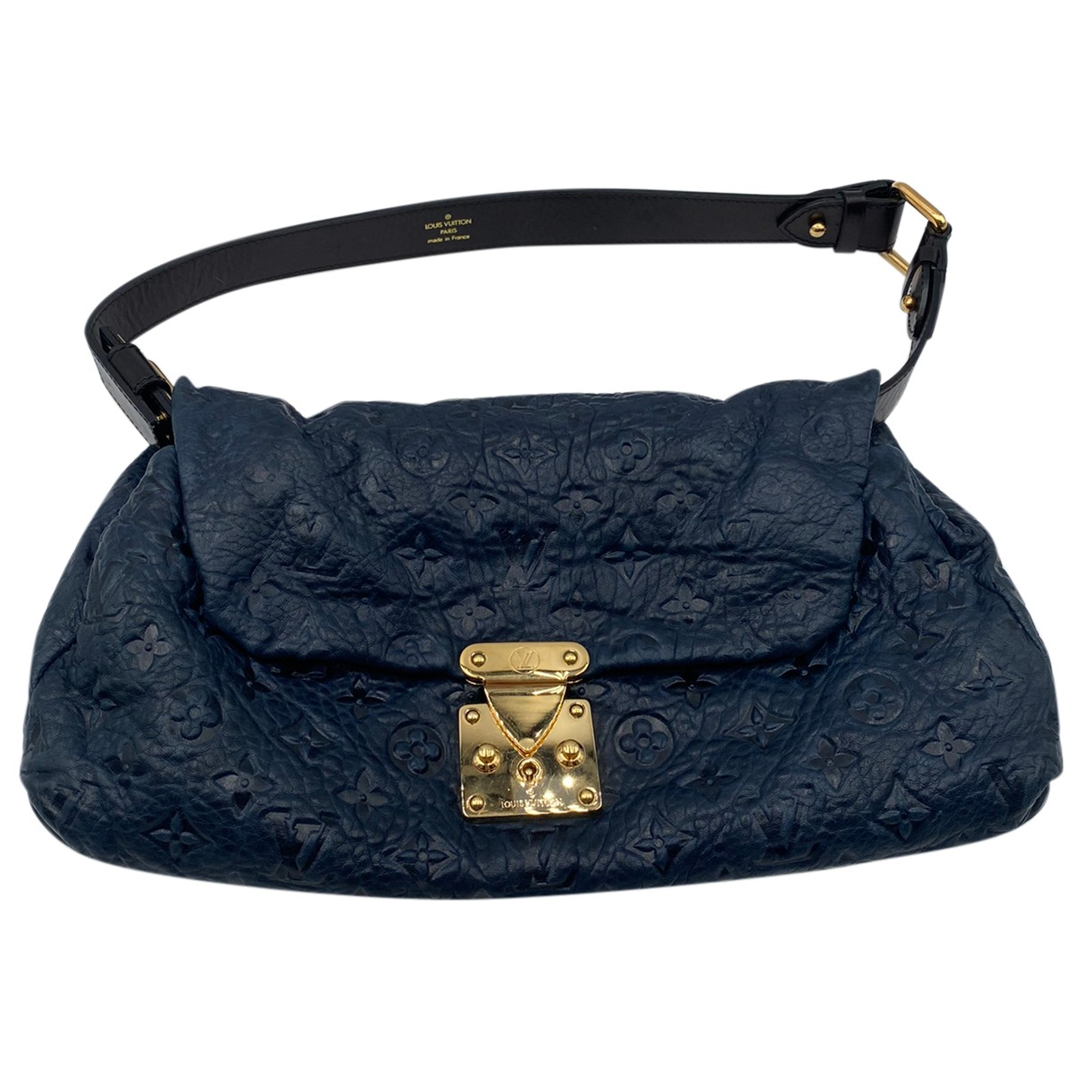 louis vuitton navy leather handbag