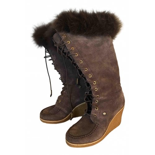 Pre-owned Australia Luxe Shearling Snow Boots In Brown