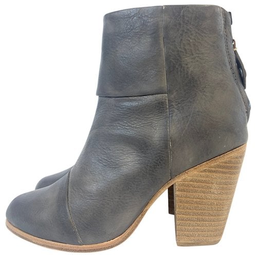 Pre-owned Rag & Bone Leather Ankle Boots In Grey