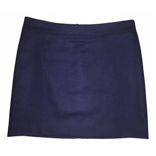 Pre-owned Marc O'polo Wool Mini Skirt In Navy