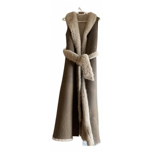 Pre-owned Whistles Shearling Coat In Brown