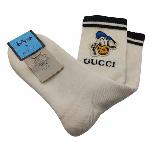 Pre-owned Disney X Gucci Gloves In Ecru