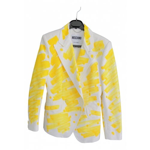 Pre-owned Moschino Blazer In Yellow