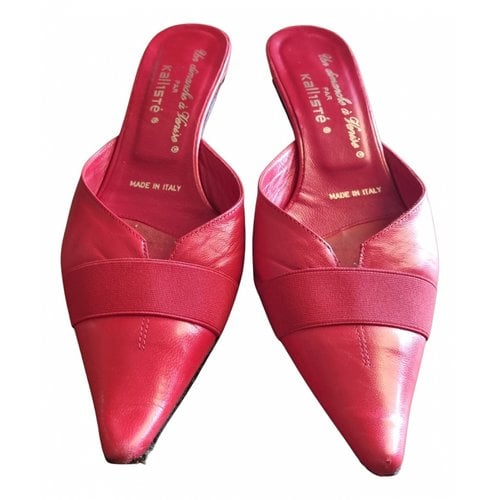 Pre-owned Kallisté Leather Mules In Red