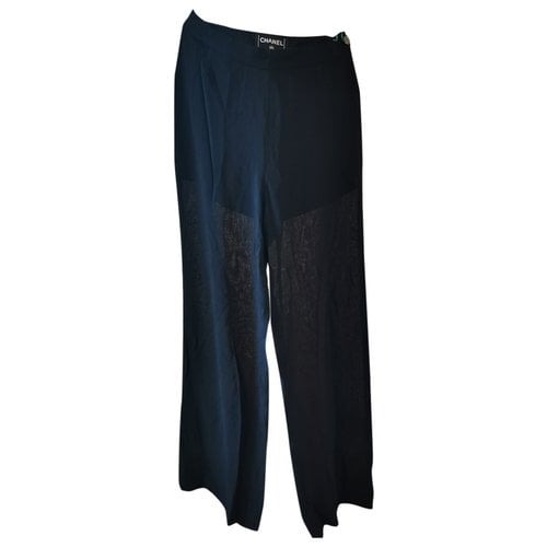 Pre-owned Chanel Straight Pants In Black