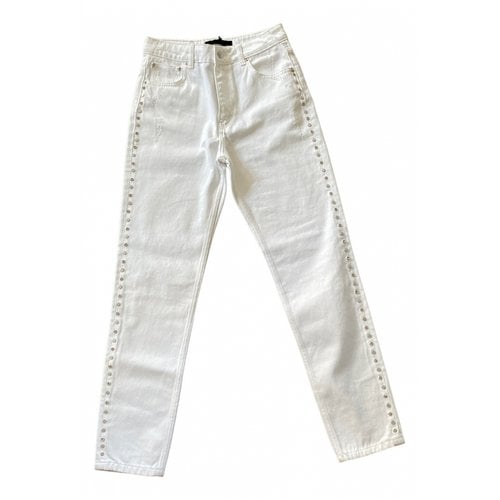 Pre-owned The Kooples Straight Jeans In White