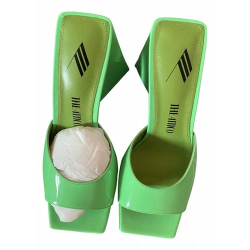 Pre-owned Attico Patent Leather Sandals In Green