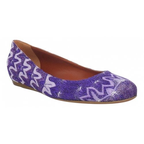 Pre-owned Missoni Leather Ballet Flats In Purple