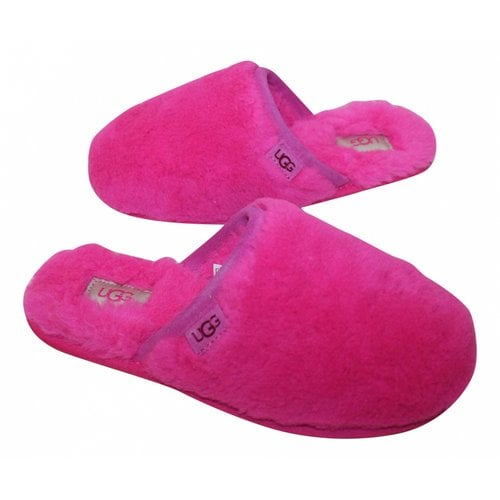 Pre-owned Ugg Shearling Sandals In Pink