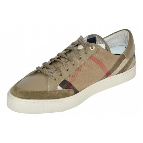 Pre-owned Burberry Cloth Trainers In Brown
