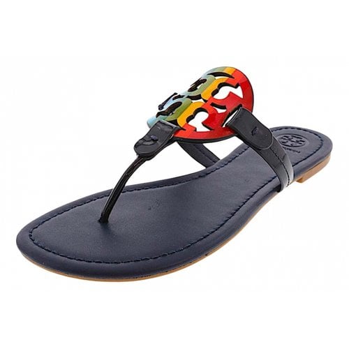 Pre-owned Tory Burch Patent Leather Sandals In Multicolour