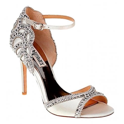 Pre-owned Badgley Mischka Leather Sandals In Silver