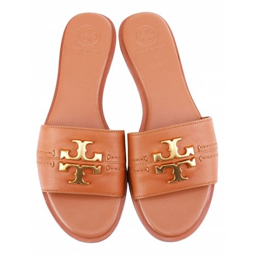 Pre-owned Tory Burch Leather Sandals In Brown