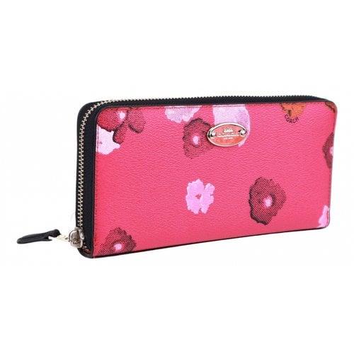 Pre-owned Coach Cloth Wallet In Pink