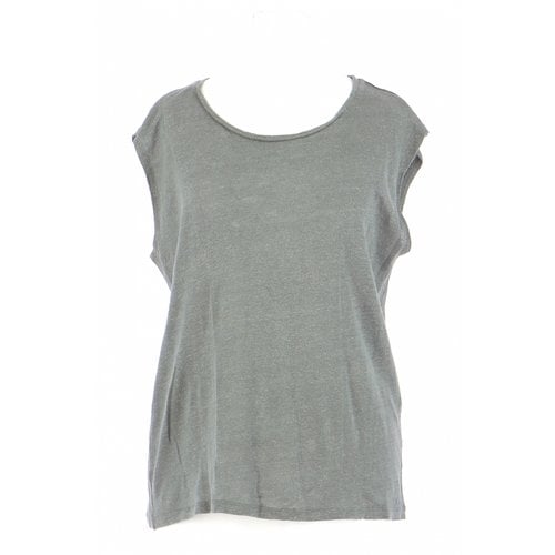 Pre-owned Maje Linen T-shirt In Grey