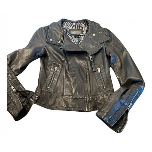Pre-owned Mackage Leather Biker Jacket In Black