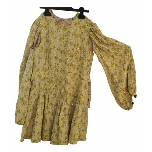 Pre-owned Gilmar Silk Mini Dress In Yellow