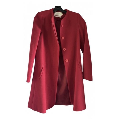 Pre-owned Goat Wool Coat In Red
