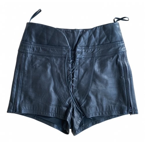Pre-owned Alexander Wang Leather Shorts In Black