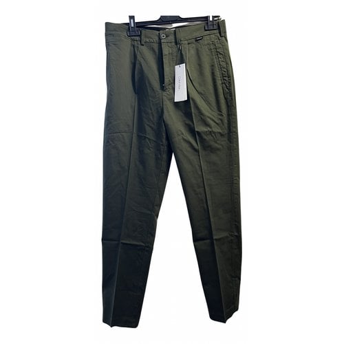 Pre-owned Calvin Klein Trousers In Khaki