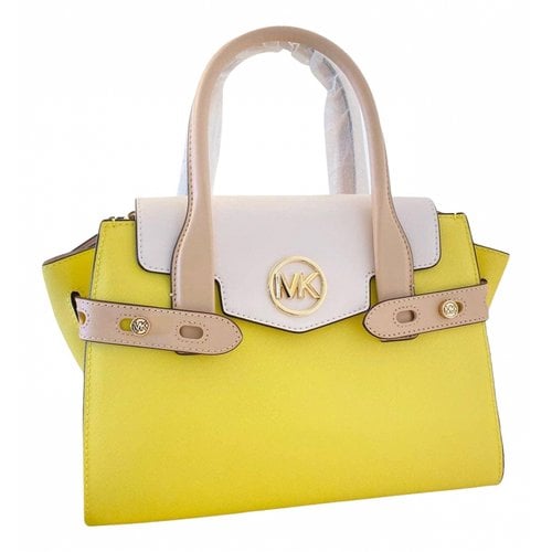 Pre-owned Michael Kors Leather Satchel In Yellow