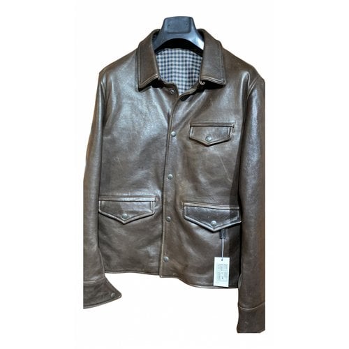 Pre-owned 0711 Tbilisi Leather Vest In Brown