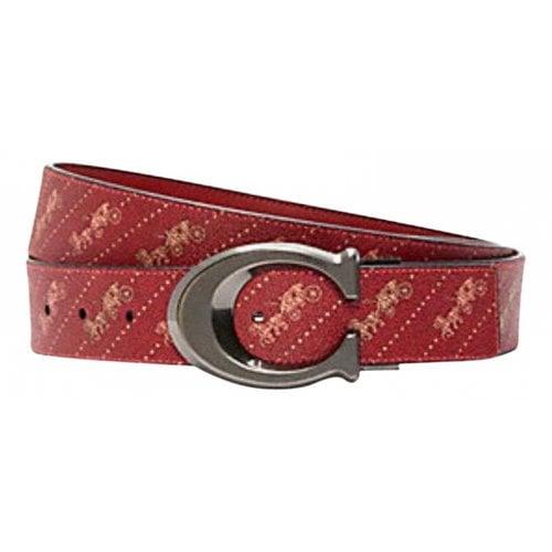 Pre-owned Coach Cloth Belt In Red