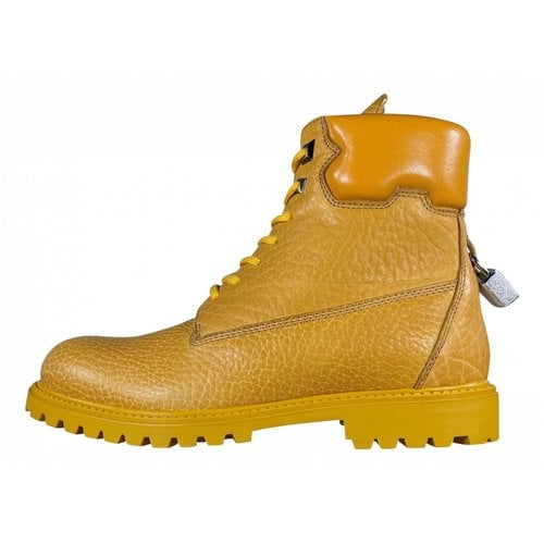 Pre-owned Buscemi Leather Ankle Boots In Yellow