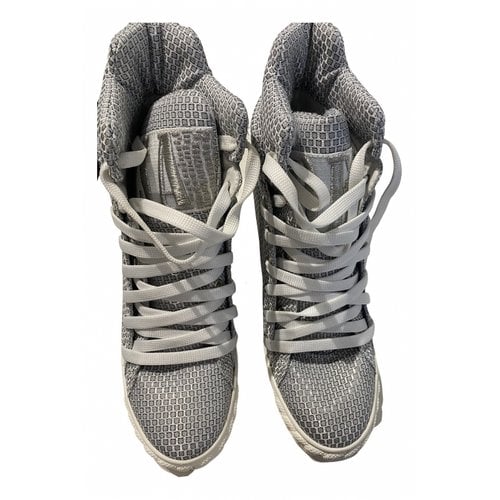Pre-owned Casadei Cloth Trainers In Grey