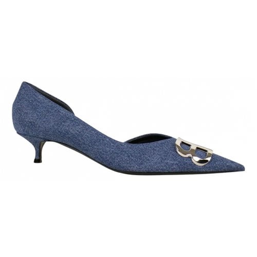 Pre-owned Balenciaga Leather Heels In Blue