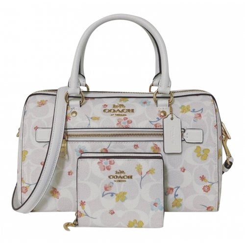 Pre-owned Coach Cloth Satchel In White