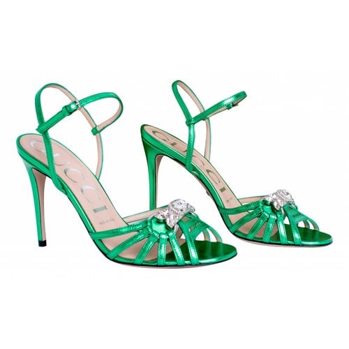 Pre-owned Gucci Leather Sandals In Green