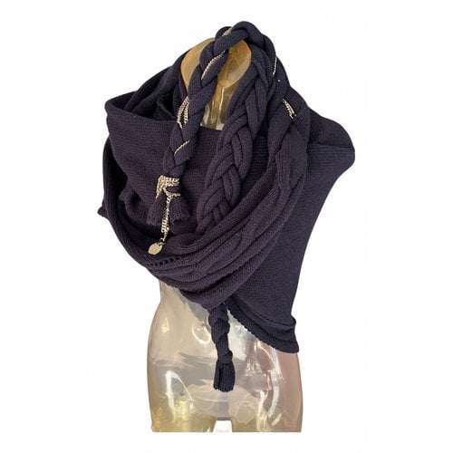 Pre-owned Patrizia Pepe Wool Scarf In Blue
