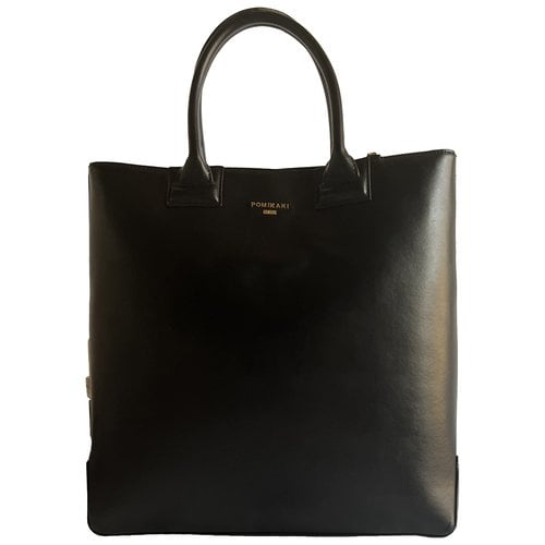 Pre-owned Pomikaki Vegan Leather Handbag In Black