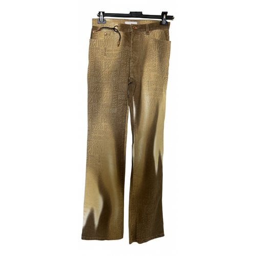 Pre-owned Roberto Cavalli Straight Pants In Gold