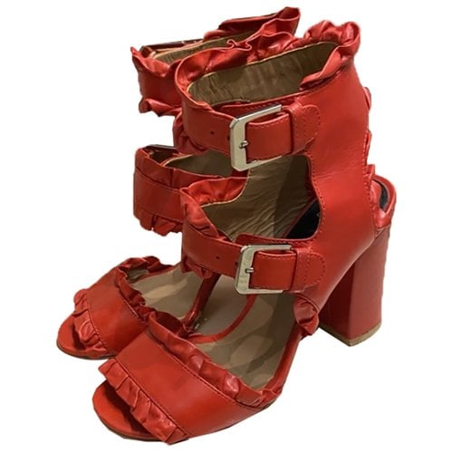 Pre-owned Laurence Dacade Leather Sandal In Red