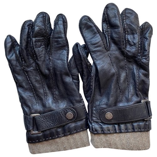 Pre-owned Aquascutum Leather Gloves In Brown