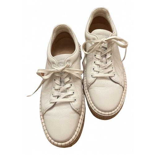 Pre-owned Rag & Bone Leather Espadrilles In White
