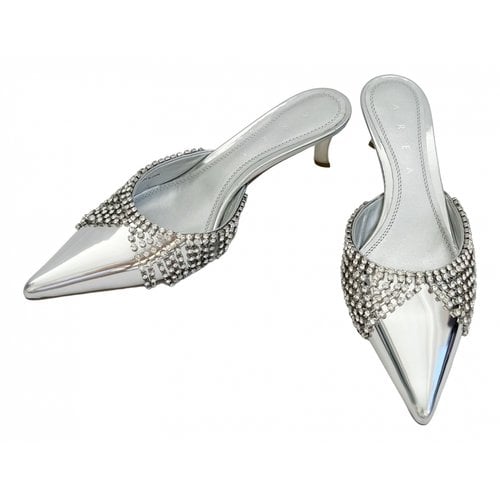 Pre-owned Area Leather Heels In Silver