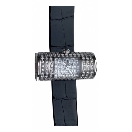 Pre-owned Corum White Gold Watch In Black