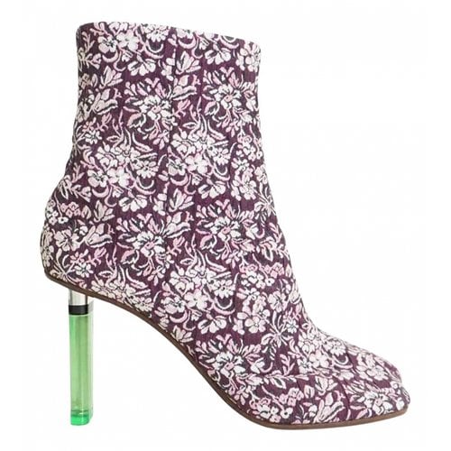 Pre-owned Vetements Cloth Ankle Boots In Burgundy