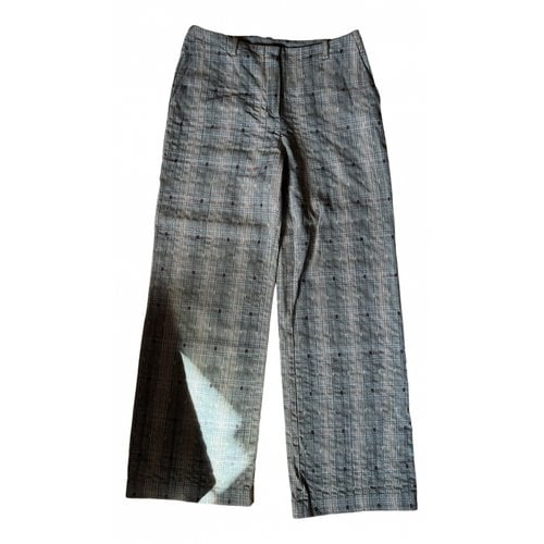 Pre-owned Kenzo Wool Straight Pants In Grey