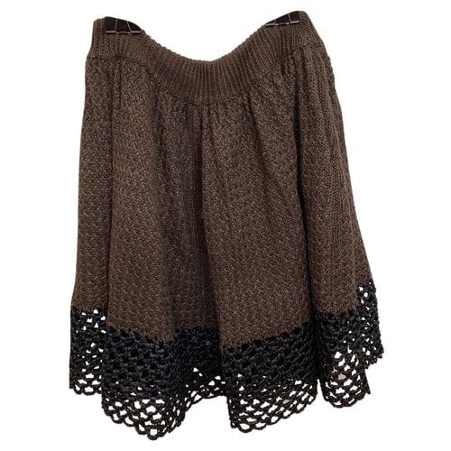 Pre-owned Opening Ceremony Linen Mini Skirt In Brown