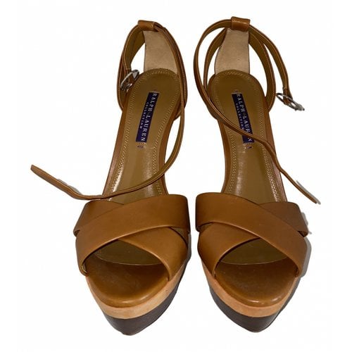 Pre-owned Ralph Lauren Leather Sandal In Brown